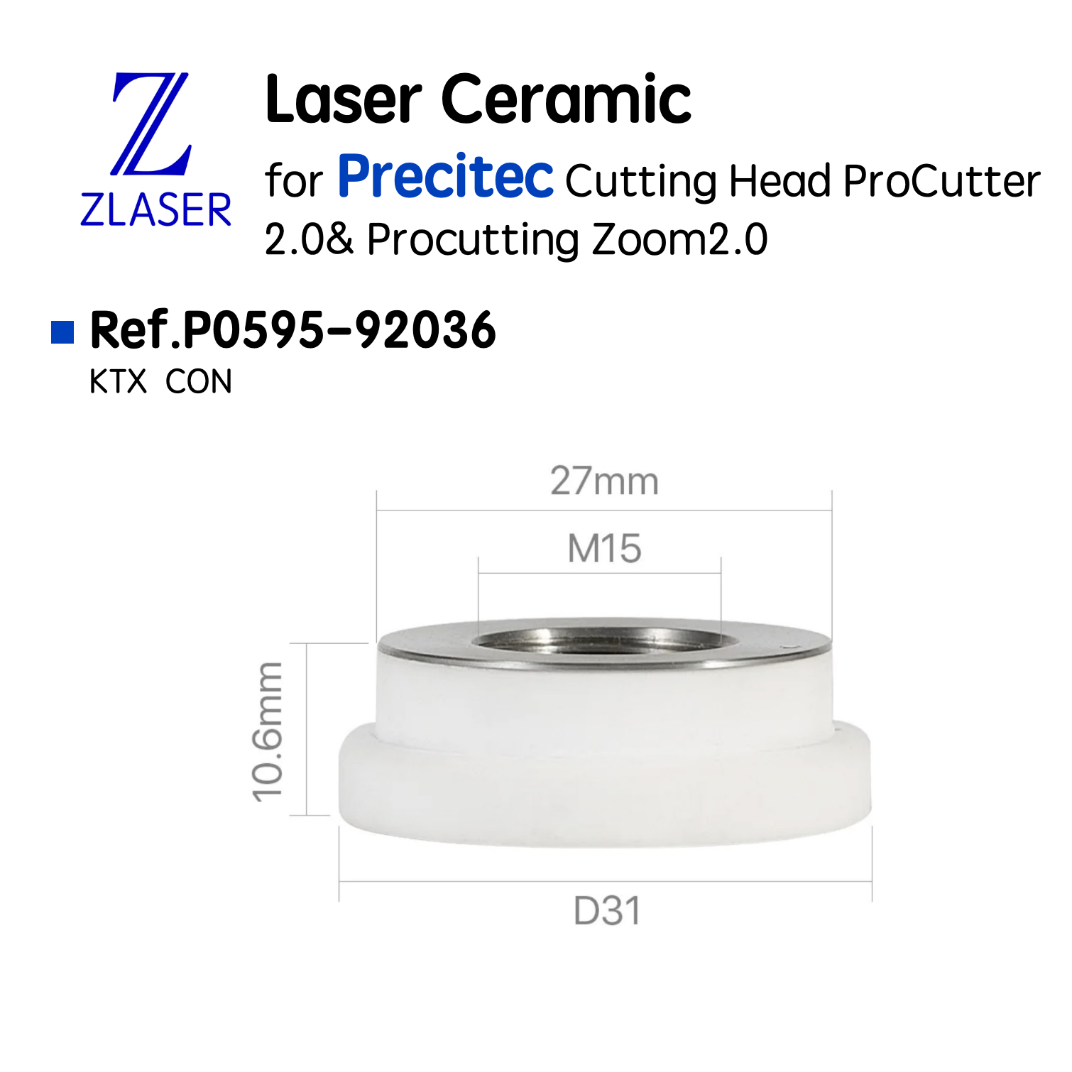 Ceramic part KT X suitable for cutting heads ProCutter 2.0; ProCutter Zoom 2.0