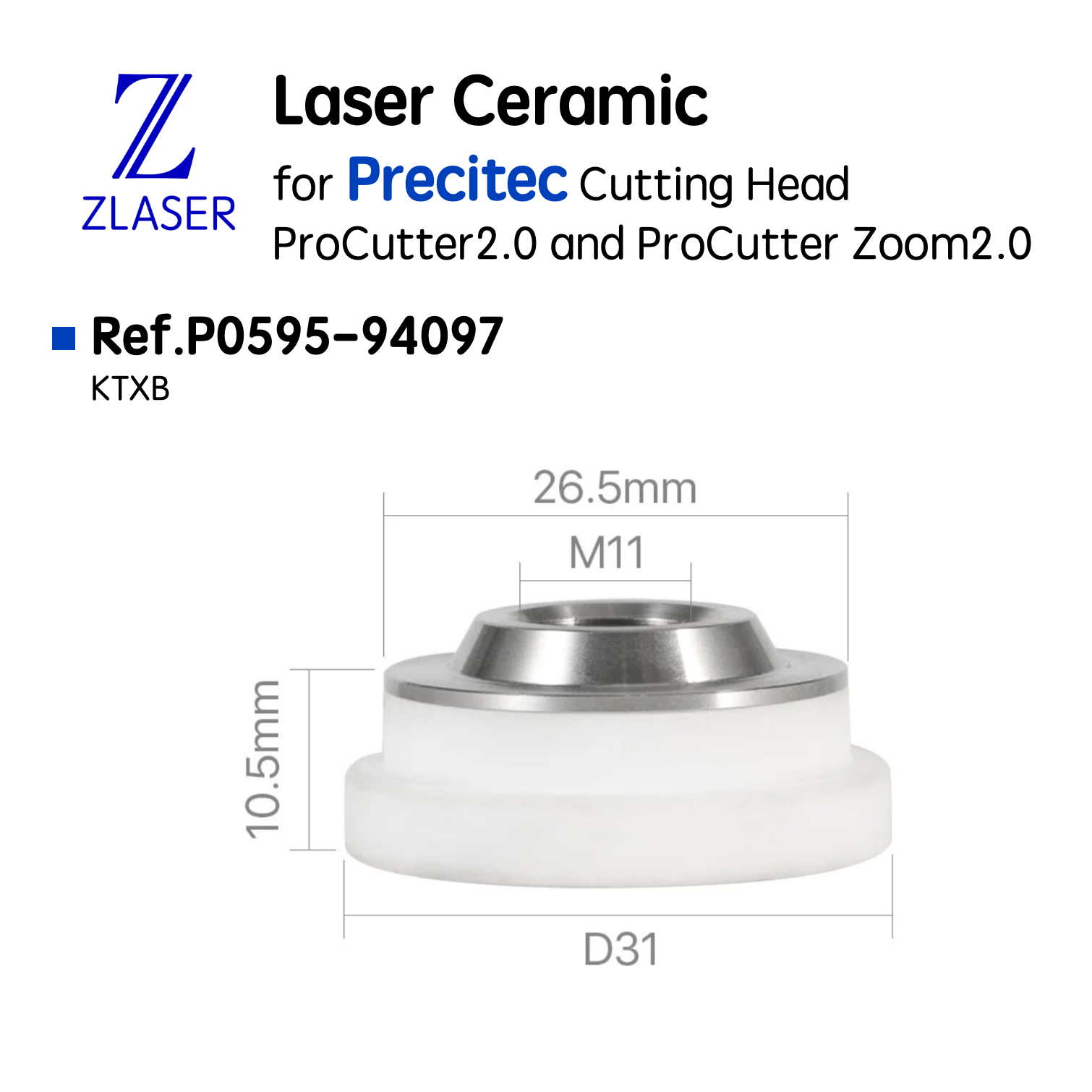 Ceramic part KT XB suitable for cutting heads ProCutter 2.0 and ProCutter Zoom 2.0