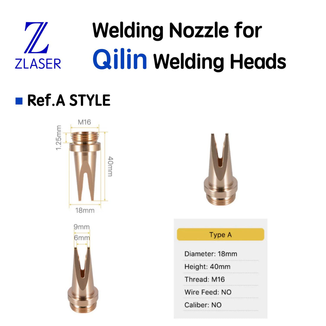 Zlasertools Welding Nozzle for QiLin welding Head