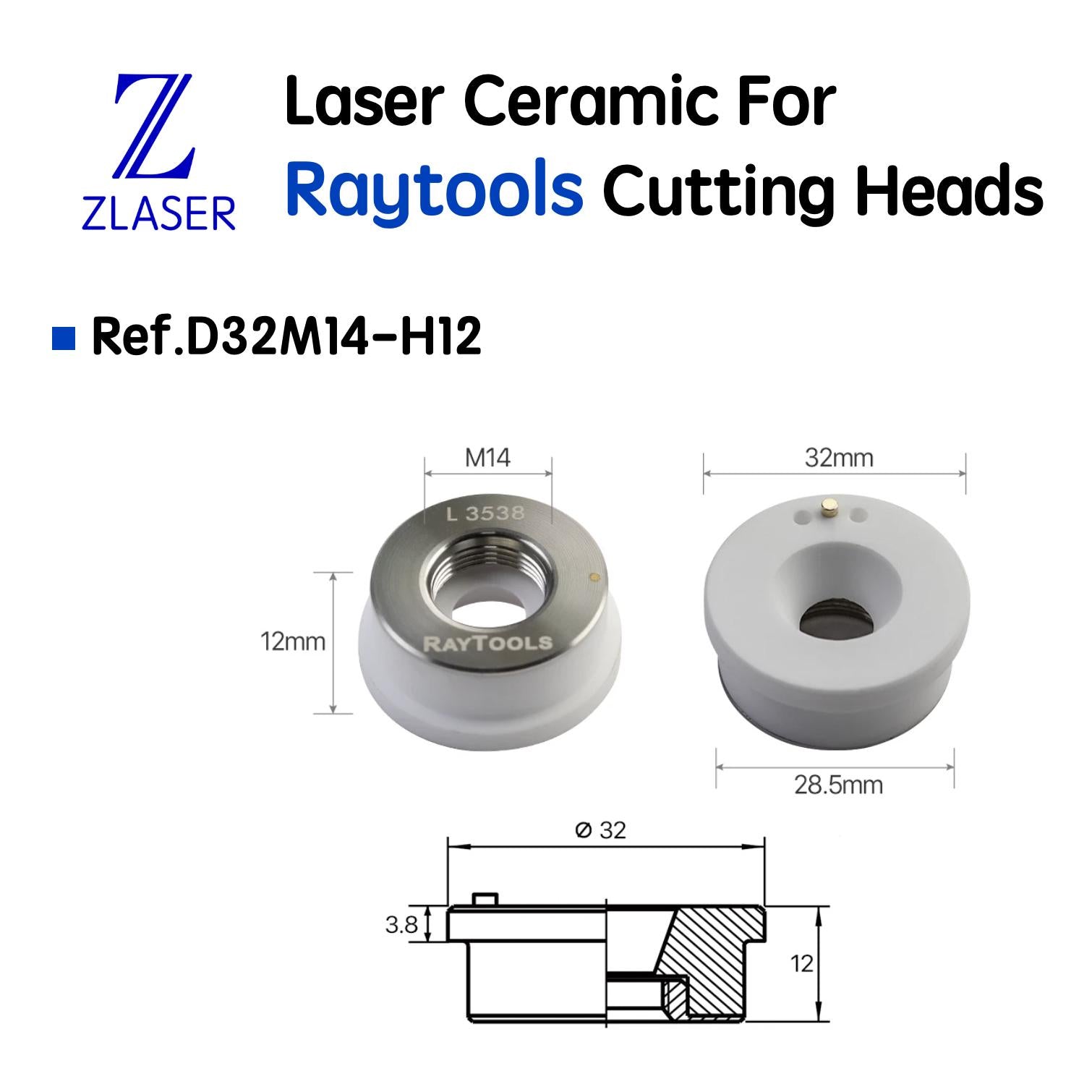 D32M14 Ceramic For Raytools Cutting Heads